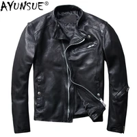ayunsue motorcycle genuine leather jacket men korean slim 100 sheepskin coat spring autumn mens leather jackets 2020 kj2307
