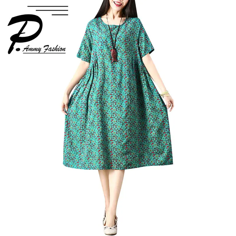 2018 китайский стиль цветочный принт короткий рукав хлопок лен джемпер винтажное