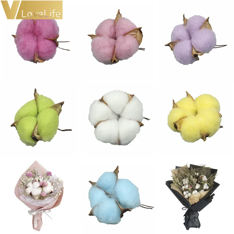 6 шт. хлопковый венок с натуральным цветком рождественские украшения для дома