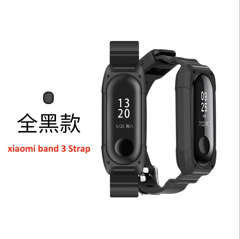 Силиконовые браслеты для Xiaomi mi, 3 ремешка, Xiao mi Band 4, NFC, умный браслет, браслет, спортивный ремешок, mi Band 3, аксессуары - Цвет: bkack