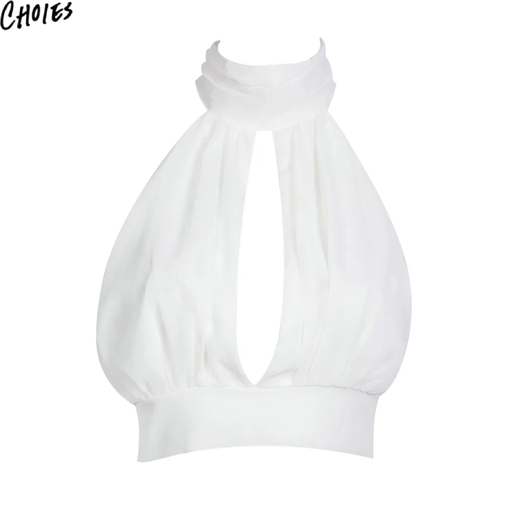 Женский топ 5 цветов с глубоким вырезом высокой горловиной кружевной открытой