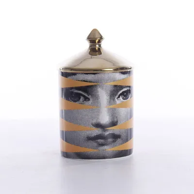 Прозрачный Подсвечник для лица человека Diy ручной работы свечи банка Ретро Lina ящик для хранения лица керамический Caft предмет интерьера, украшение коробка для хранения - Цвет: Прозрачный