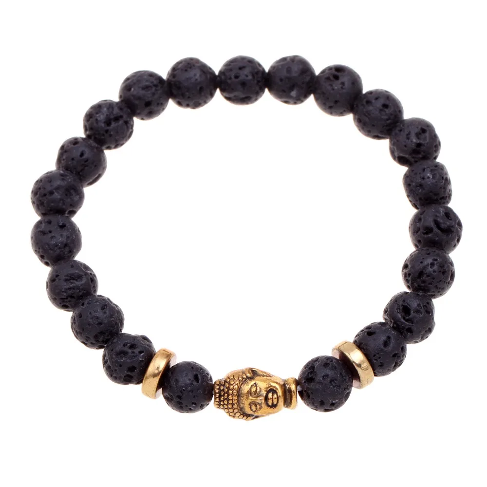 Мода Мужчины Женщины покрытие золото серебро браслет-цепочка из бисера Будды