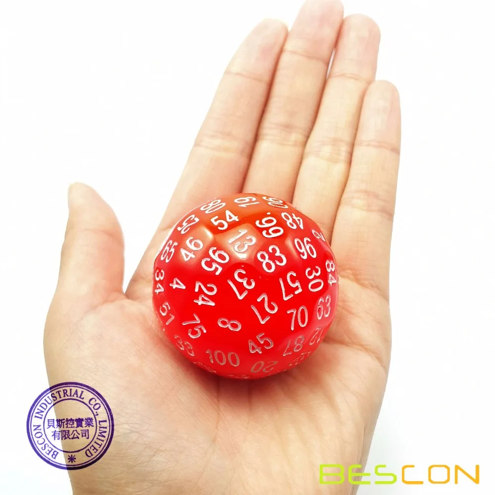 Bescon светящиеся многогранные кубики с 100 сторон красные Светящиеся Кубики D100
