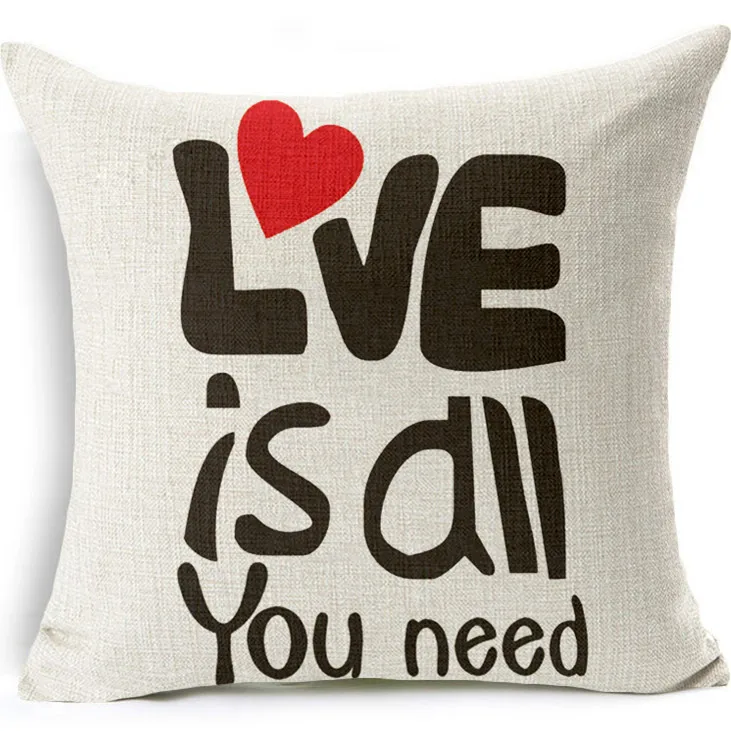 Белый черный с буквенным узором квадратный льняной Хлопковый чехол для подушек