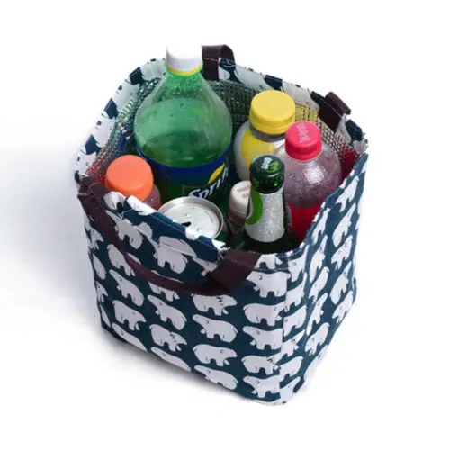 

For Women Kids Men Insulated Canvas Box Tote Bag Thermal Cooler Food Lunch Container Pattern Sweet Cute Whale Storage Bags Boxes