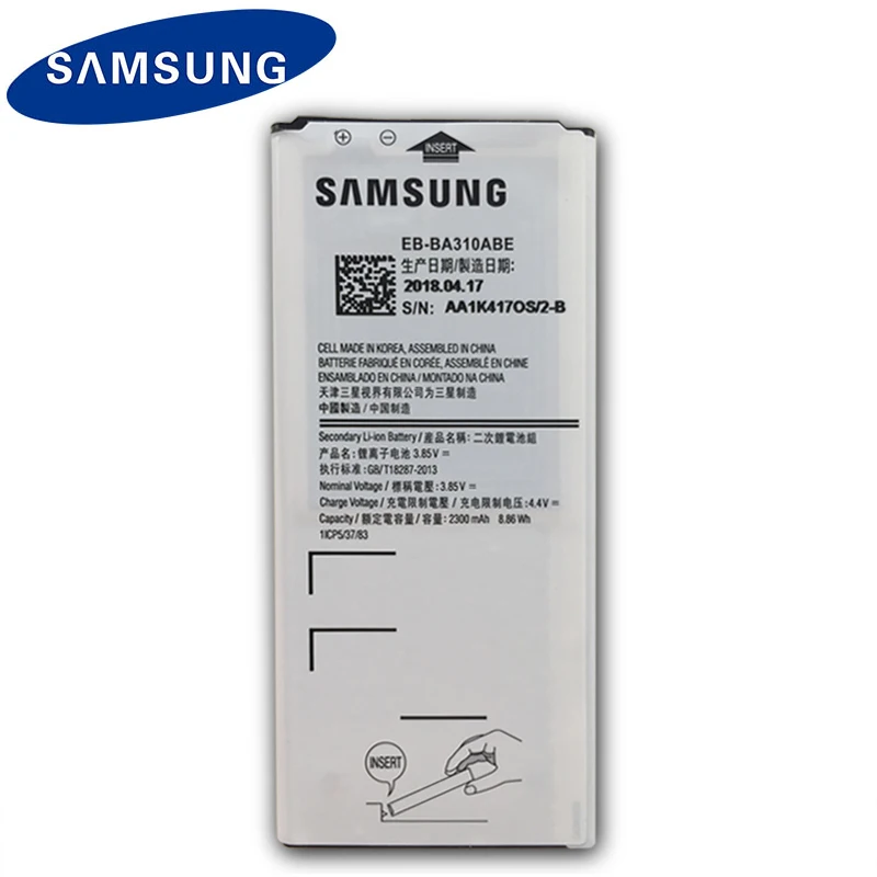 SAMSUNG оригинальный EB BA310ABE батареи телефона для Samsung GALAXY A3 2016 Edition A310 A5310A A310F SM 2300mAh с