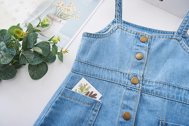 Джинсовые платья на бретельках для девочек детское джинсовое платье без рукавов