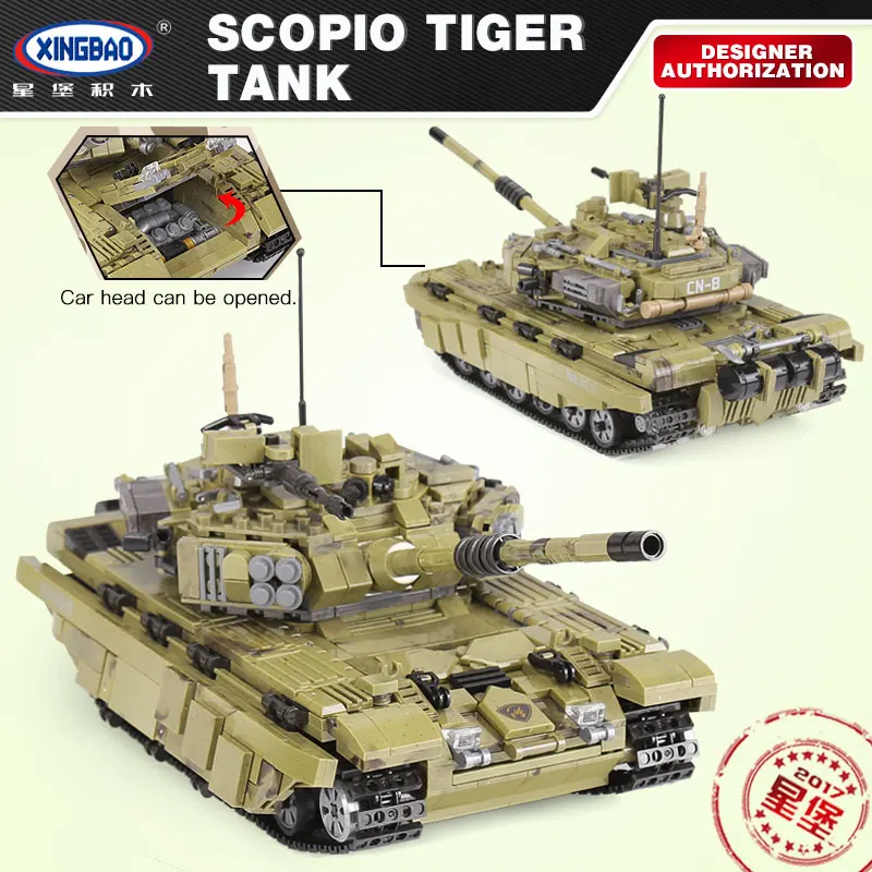 Новый XINGBAO 06015 Technic Военный танк мировой войны скорпиона тигра Набор DIY