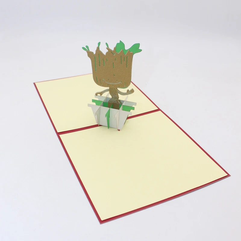 4 вида 3D ручной работы мультфильм Дерево свинка герой бумажные приглашения