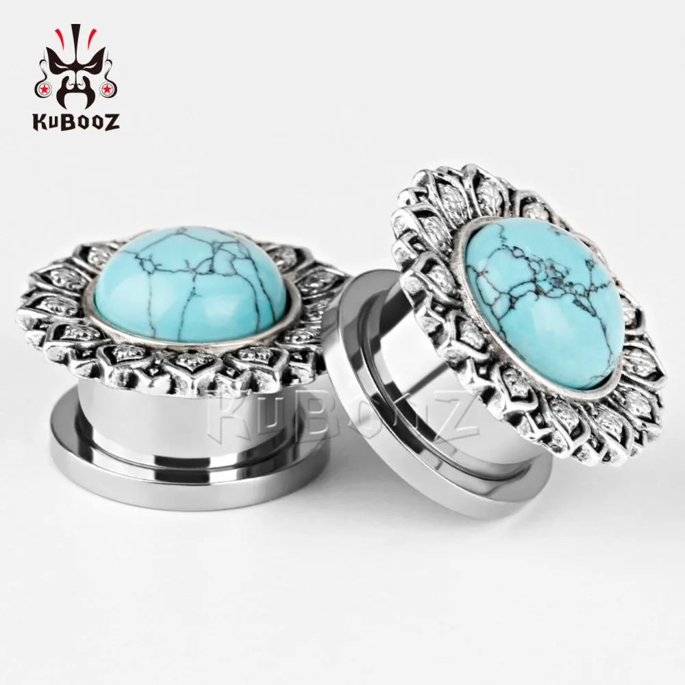 KUBOOZ ювелирные изделия для пирсинга из нержавеющей стали с логотипом для ушей пробки и туннели ювелирные изделия для тела смешанные размеры