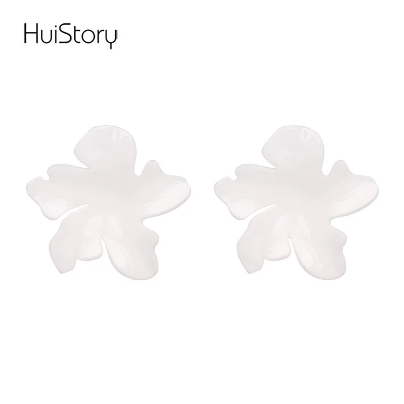 HUISTORY новые акриловые серьги гвоздики с цветком модные ювелирные изделия