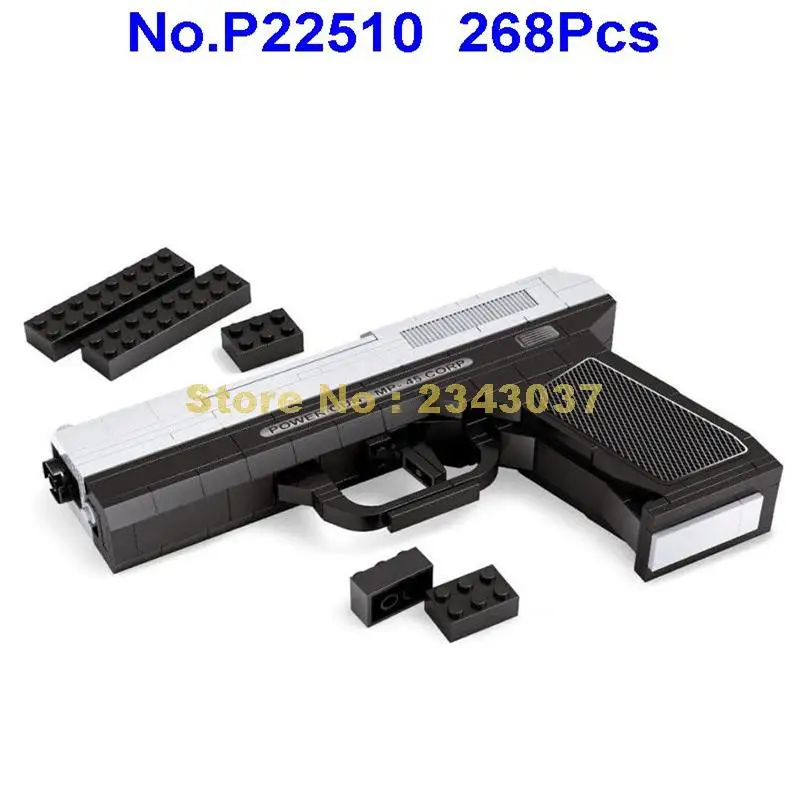 Ausini P22510 Mp 45 268 шт. классические полицейское оружие Модель 1:1 строительные блоки