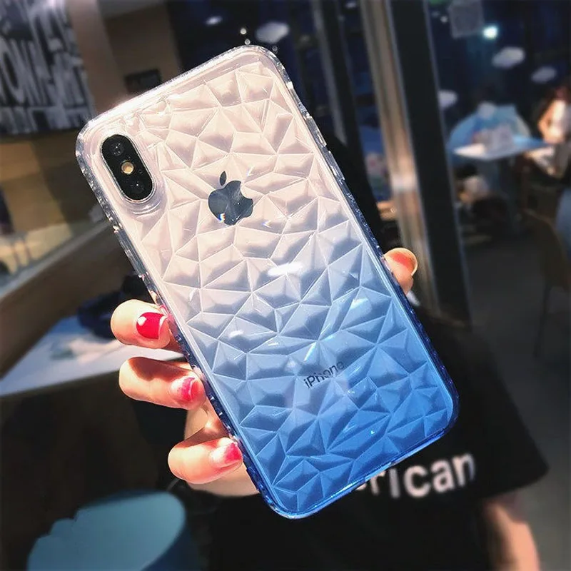 Чехол с алмазным узором для iPhone 6 S 7 8 Plus противоударный чехол s X XS Max XR прозрачный