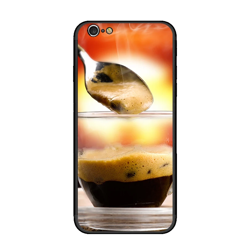 Bauqee Кофе узор чехол для телефона iPhone 6 6S Мягкие TPU + PC силиконовый 7 8 плюс X