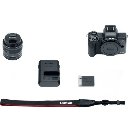 Беззеркальная камера Canon M50 с EF-M объективом 15-45 мм f/3,5-6,3 IS STM, черный-24,1 МП APS-C-4 K-Vari-угол сенсорного экрана-Wifi