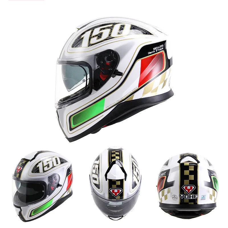 VCOROS full face motorcycle helmet individuality YOHE 976 double sun shield lens motorbike fashion couple moto helmets | Автомобили и