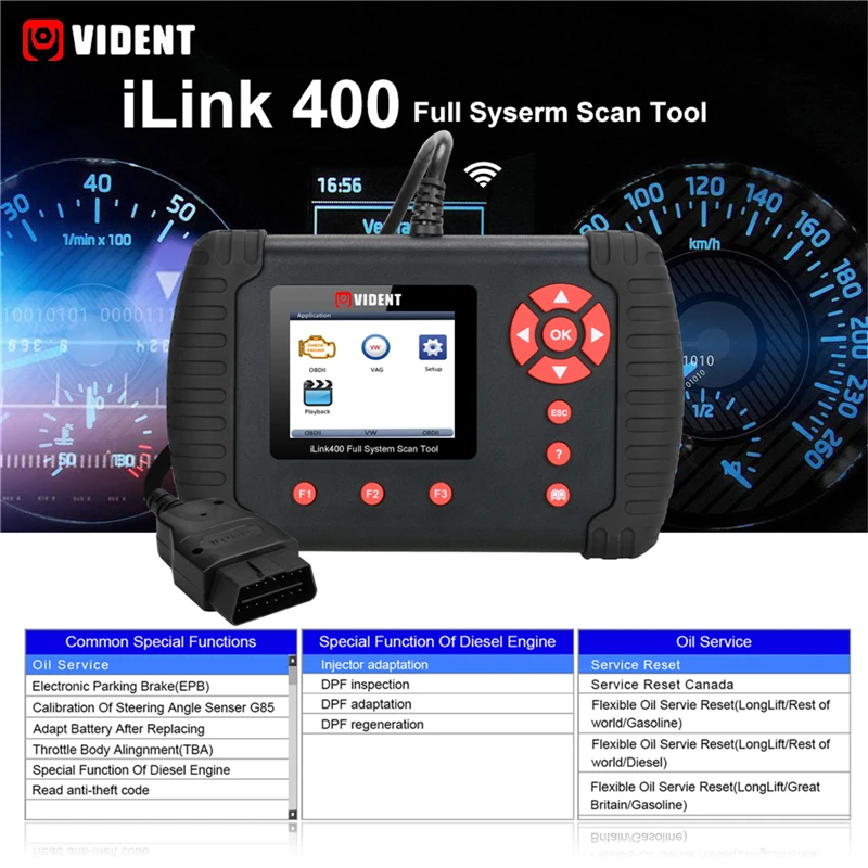Видент iLink400 полный Системы диагностический инструмент сканер 12 V OBDII