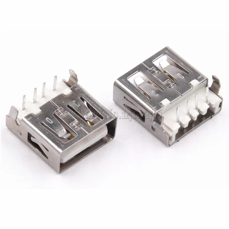 10 шт. usb Тип стандартный порт Женский припой домкраты разъем PCB разъем USB-A Тип 90 градусов без оправы