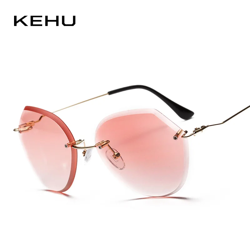 KEHU Fashion Fine Lady Sunglasses Women Brand Designer 2018 New Metal Frameless Sun Glasses Men Retro Goggles K9548 | Аксессуары для