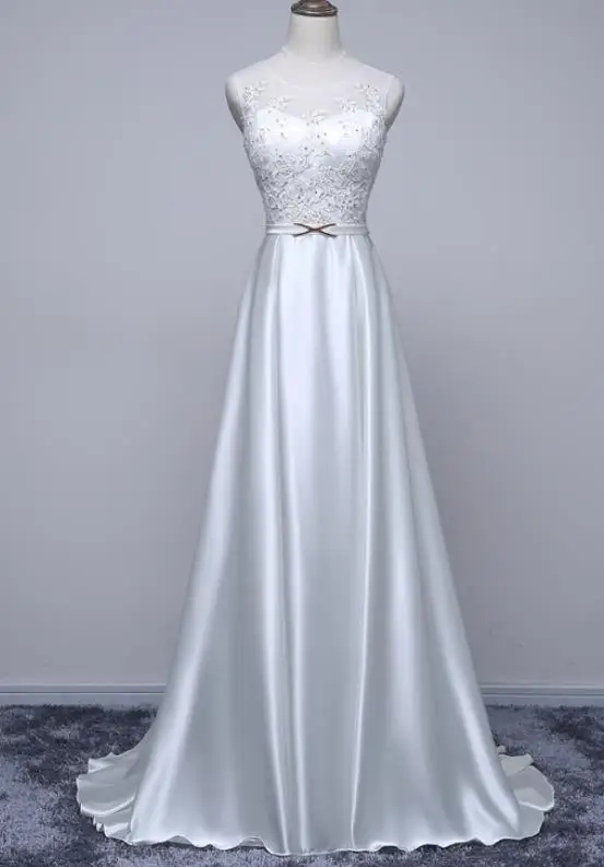 Слоновая кость Vestido madrinha longo2019 новые из кружева, с вырезом на шее атласные линии Фиолетовый королевский синий розовые платья подружки невесты длинное свадебное платье - Цвет: Слоновая кость