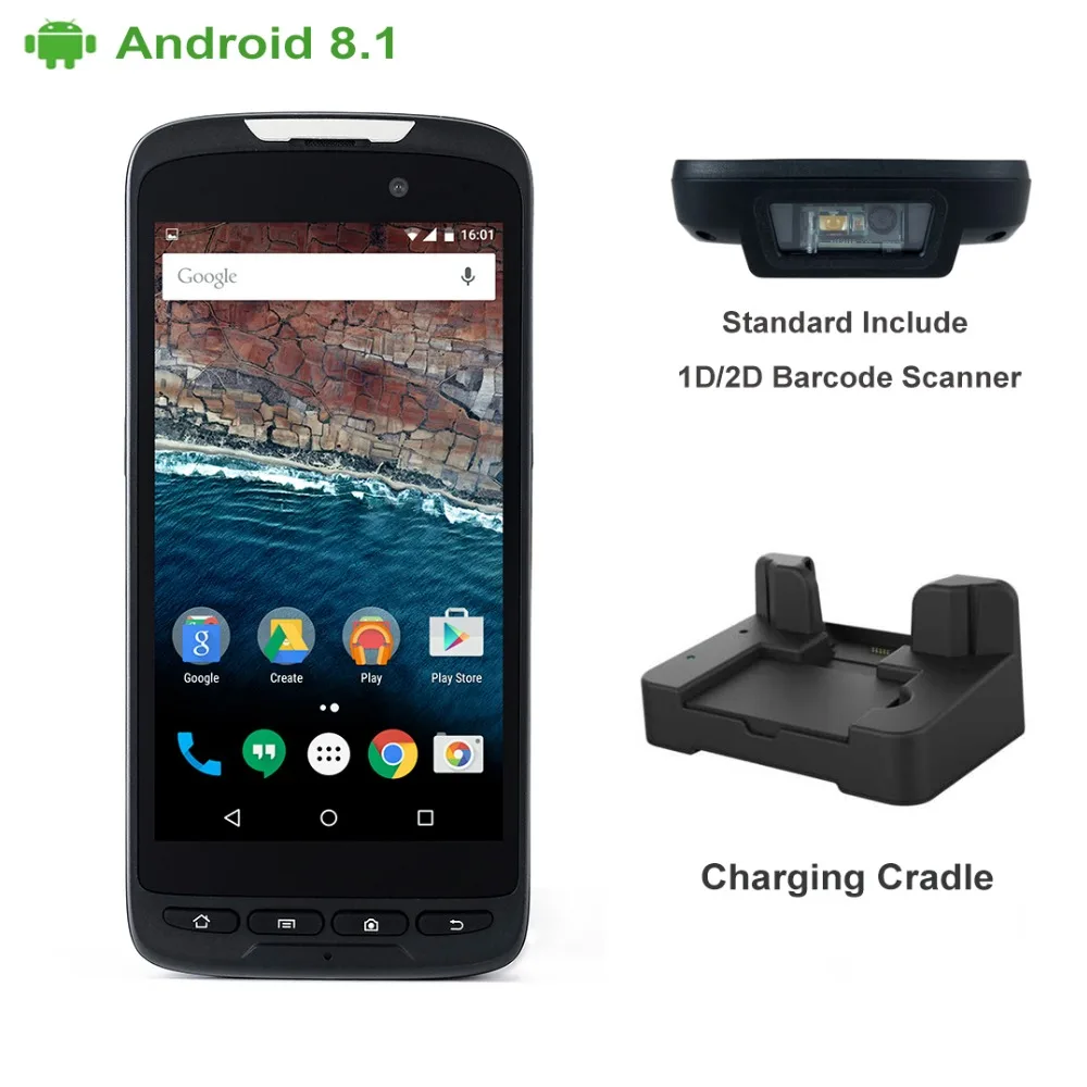 4G сеть IP65 Прочный беспроводной NFC считыватель Ручной 1D сканер штрих кода с