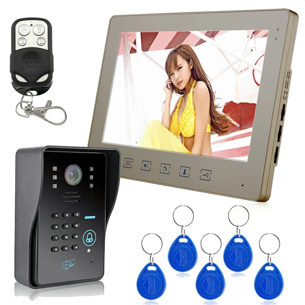 10 &quotLCD TFT цветной видеодомофон разблокированный дверной звонок Домофон комплект