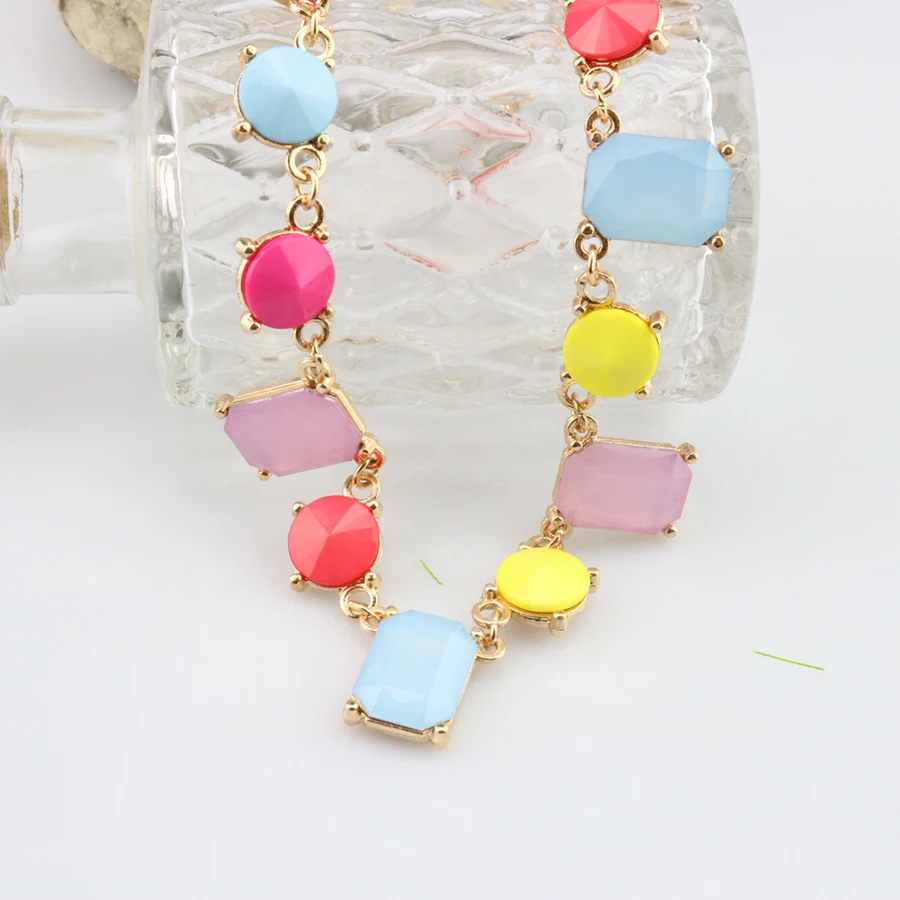 Sweet Bohemia Choker Necklace Fashion Colorful Crystal Bead Pendant Necklaces For Women Jewelry | Украшения и аксессуары