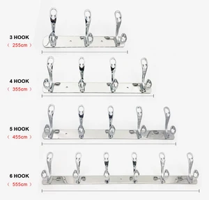 Вешалка для одежды из нержавеющей стали, практичные настенные крючки для ванной комнаты, хромированные настенные крючки для полотенец 3-6