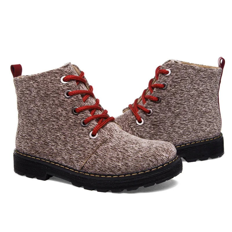 Женские ботинки на шнуровке CYOSO повседневные из хлопка Размеры 35 40|boots ladies|martin