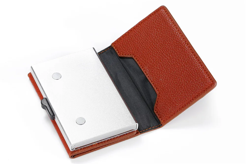 ZOVYVOL RFID кошелек Противоугонный сканирующий кожаный кошелек на застежке для отдыха мужской тонкий кожаный мини-кошелек чехол для кредитных карт тройной кошелек