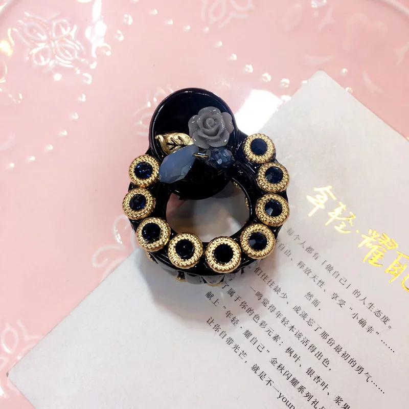 Элегантные аксессуары для волос с кристаллами девочек заколка в форме цветка