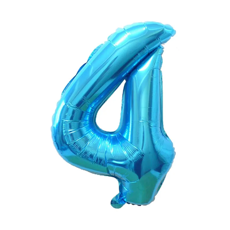 blue 4 1 шт. 40 дюймов золотое серебряное число фольгированных шаров 0 1 2 3 цифры Гелиевый шар мой 1-й 30-й день рождения товары для вечеринок юбилейный Декор - Цвет: blue 4