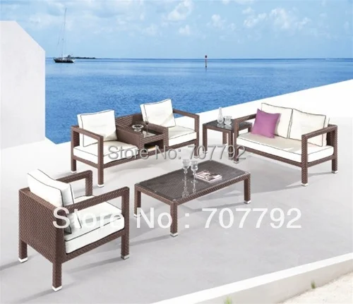 Набор современных диванов для внутреннего дворика 5 предметов любой погоды |