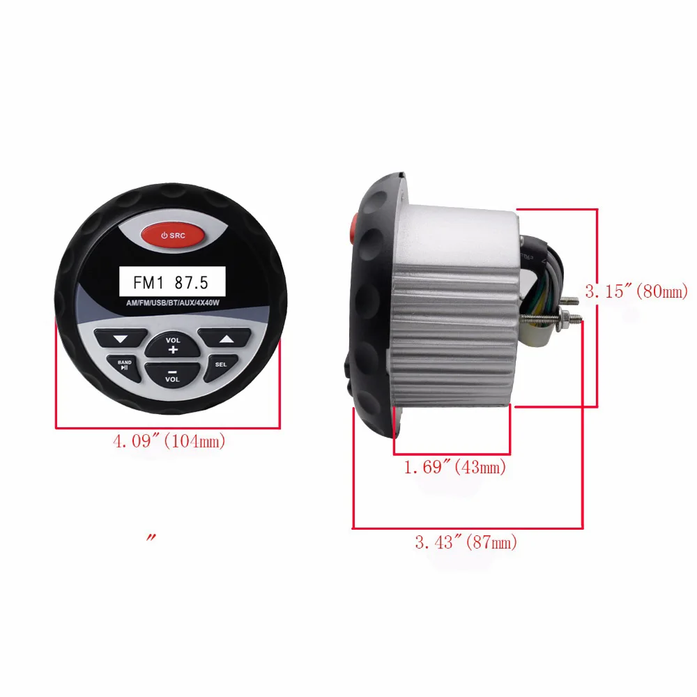 Морской Стерео Bluetooth аудио водонепроницаемый радиоприемник для лодки USB MP3 AM/FM ATV