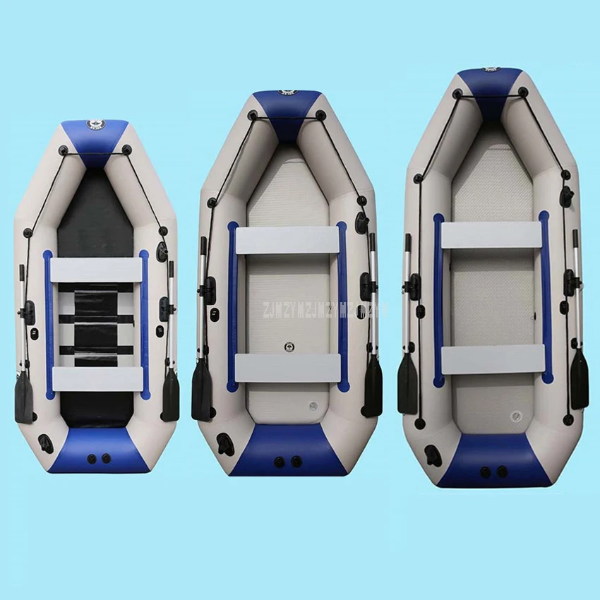 

4-8 Person PVC Inflatable Boat Wear-resistant Raft River Dinghy Fishing Rowing Boat 0.7mm/0.9mm thickness With Oars and Air Pump