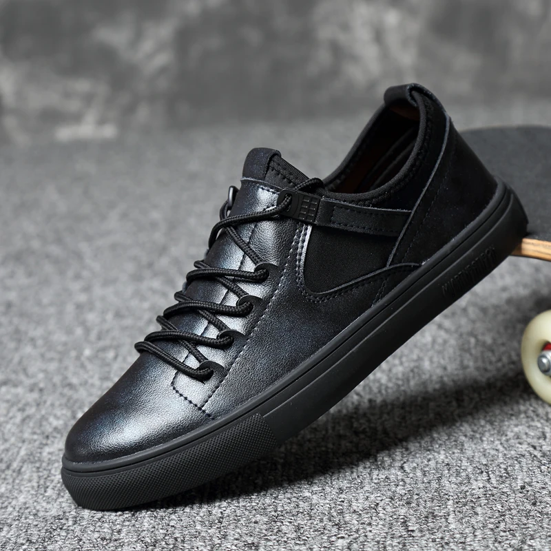 Men Genuine Leather Shoes Round Toe Retro Style Blue Grey Quality Upper Flat Breathable for Anti Skidding All Seasons | Обувь