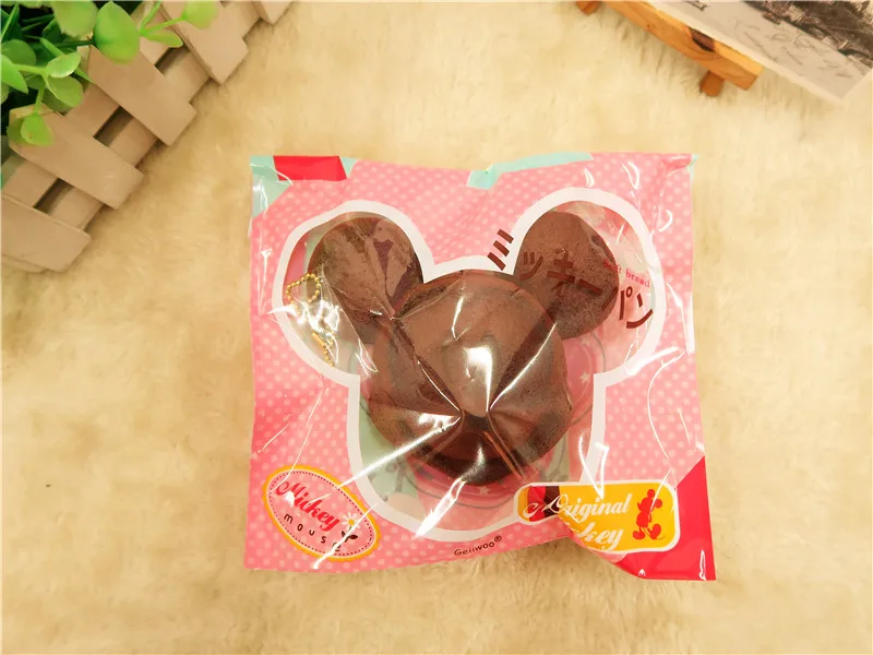 Kuutti Мягкий 1 шт. розовый Шоколадный Мышонок с рисунком животных хлеб мягкий ремешок для мобильного телефона Шарм медленно поднимающийся