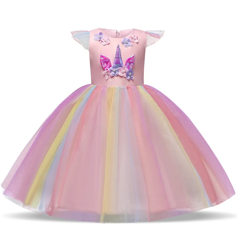 Summer Kids Dresses For Girls Unicorn Dress Princess Costume Party Tutu Children Girl Clothes 4 8 10T | Детская одежда и обувь