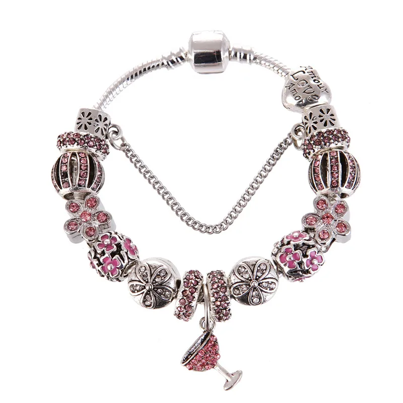 Высокое качество розовый кристалл горный хрусталь бусы winewol подвеска амулеты