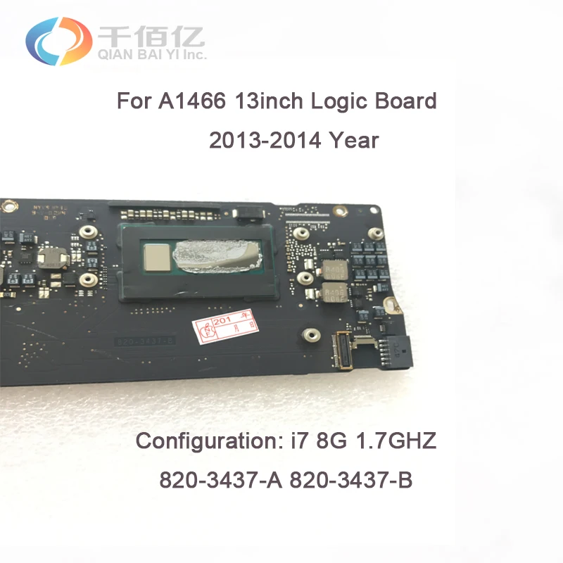Оригинальный A1466 материнскую плату для MacBook Air 13.3 &quoti7 8 ГБ 1.7 ГГц материнской 820 3437 B