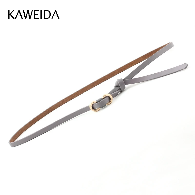 KAWEIDA, дизайнерские ремни, высокое качество, женская мода, новинка, женский ремень с пряжкой, 1 см., тонкий, из искусственной кожи, пояс для платья Ceinture - Цвет: PD571 gray