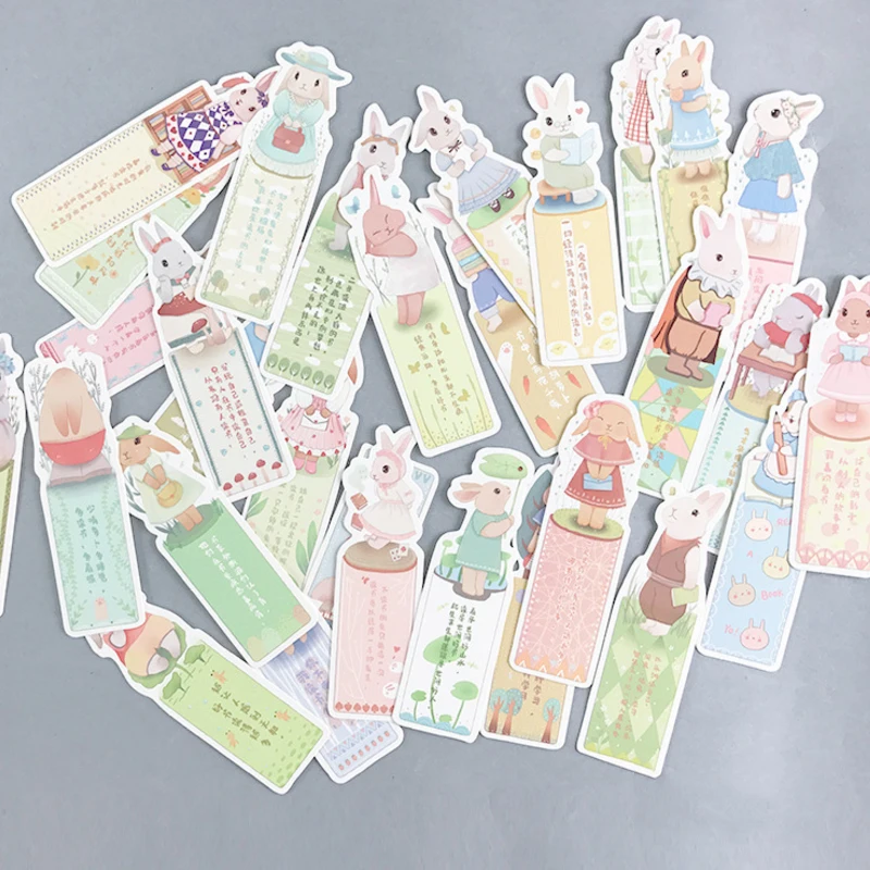 30 шт./кор. творческий кролик жизнь бумажная Закладка Kawaii закладки книжные