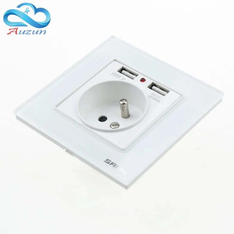 ЕС Стандартный штепсельная вилка с двойной USB мобильный телефон зарядки Пособия