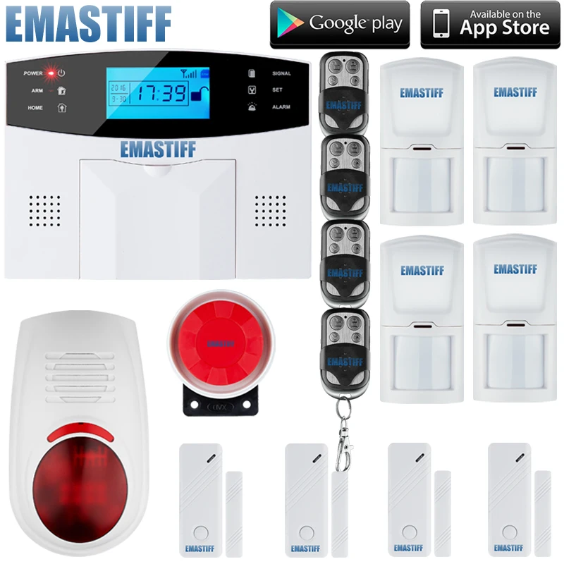 

Wireless GSM Alarm system Home security Alarm systems with LCD Keyboard Sensor alarm+w outdoor flash siren