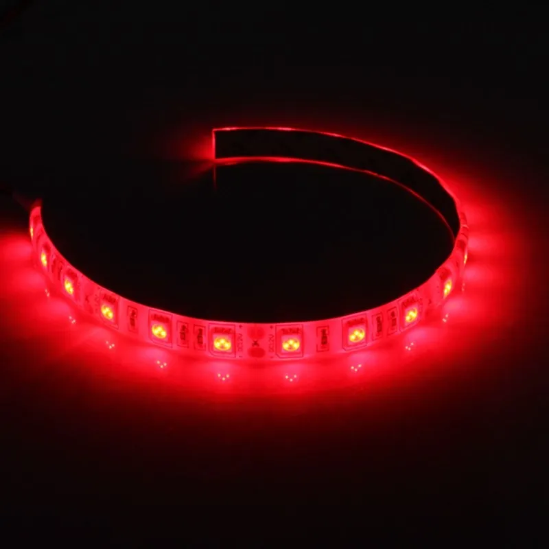 30 см 18 светодиодный светильник 5050 SMD PC чехол для компьютера водонепроницаемый гибкий ленточный светильник DC12V красный синий зеленый желтый теплый белый - Испускаемый цвет: Красный
