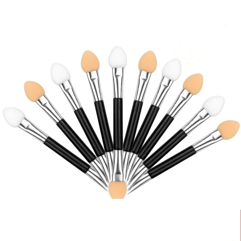 10PCS/Bag Double Ended Sponge Eyeshadow Brush Shining Highlighter Powder Eye Beauty Tools | Красота и здоровье