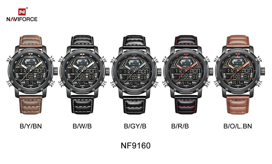 NAVIFORCE Топ бренд мужские модные спортивные часы мужские кожаные водонепроницаемые кварцевые часы мужской Дата светодиодный аналоговые часы Relogio Masculino