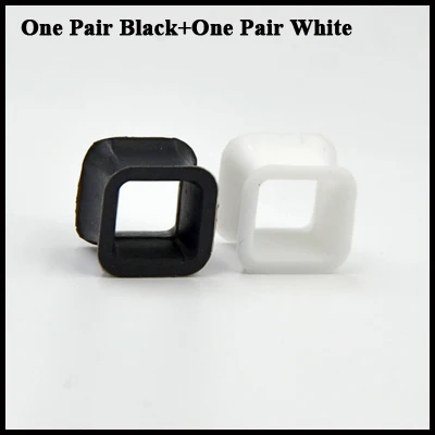 Square BOG-2 пары гибкие силиконовые белые и черные клипсы ушные туннель Сережка-расширитель Носилки туннели для пирсинга - Окраска металла: Square