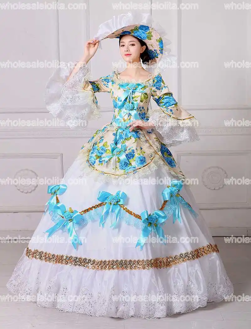 Новинка 2017 года Рококо Мария с цветочным принтом Антуанетта платья мягкие белые